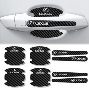 Lexus logo Carbon Fiber Door Handle Protectors Set of 8 NWT